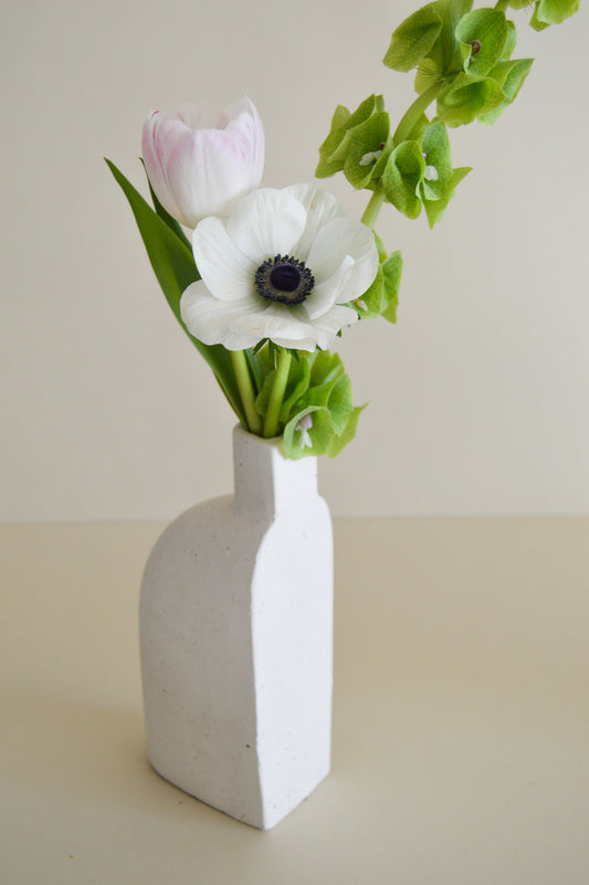 Crema Vase (Set of 2) + Blooms