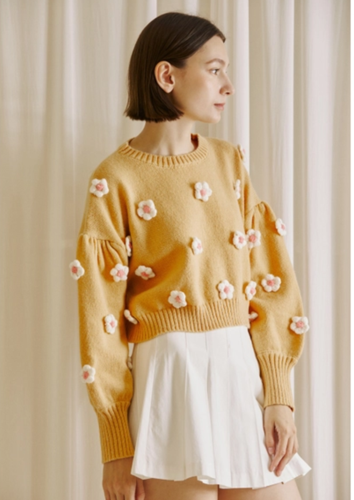 Pom-Pom Daisy Sweater
