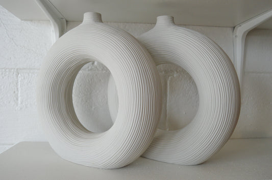 Large Circular Textured Ceramic Budvase