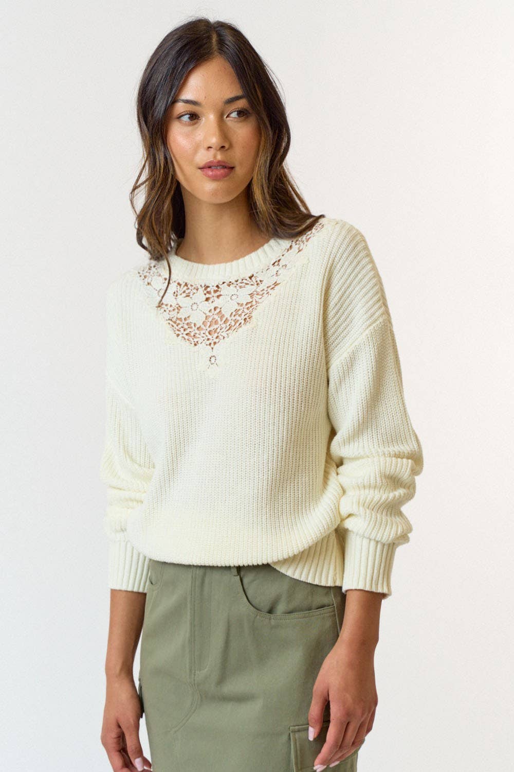 Lace Top Sweater